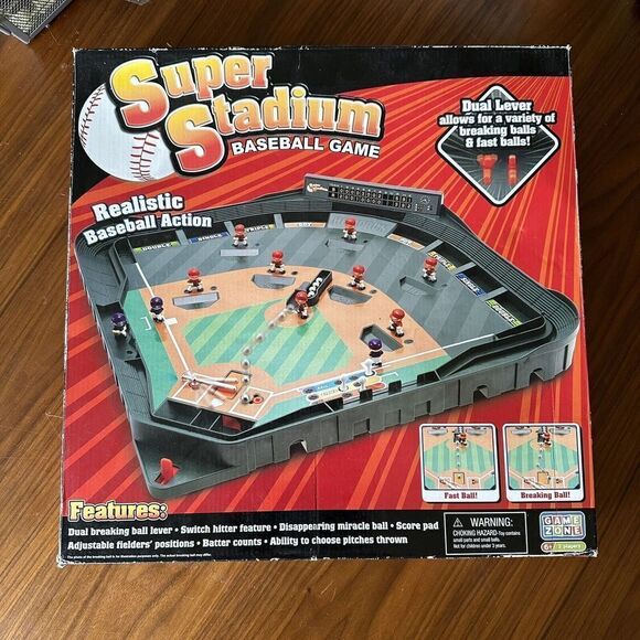 Game Zone Super Stadium Baseball Game with Realistic Baseball W/ Instructions - Picture 2 of 10
